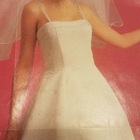 David's bridal wedding dress st tropez size 12 with hooks for train vintage y2k - Picture 3 of 5